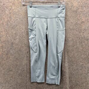 Lululemon Leggings Womens 4 Gray High Rise Crop Pants Pockets Athletic Yoga